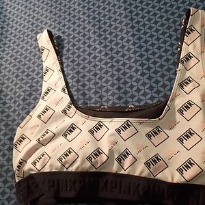 PINK Victoria's Secret Black and White Sports Bra